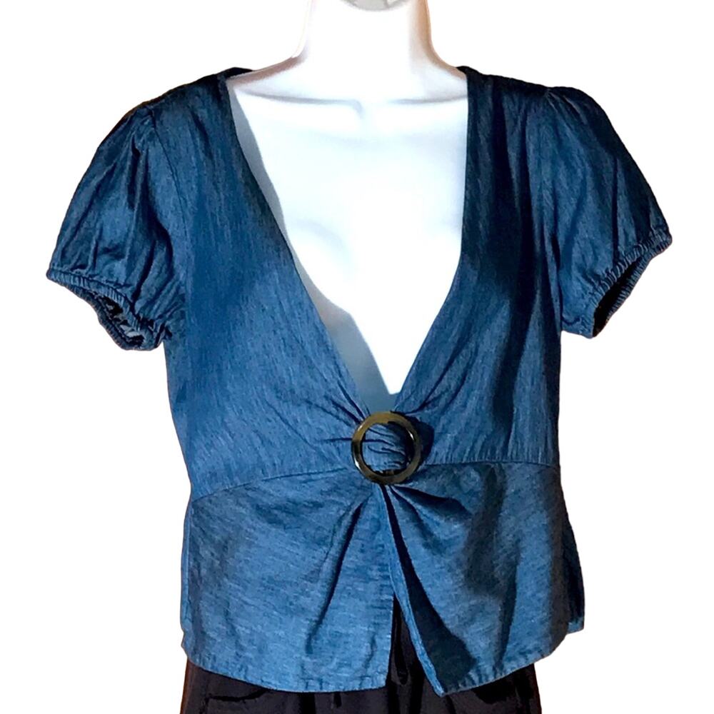 Full Circle Blue Denim Top. L